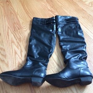 Tall over knee black boots