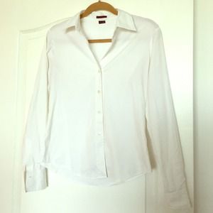 Crisp white theory blouse
