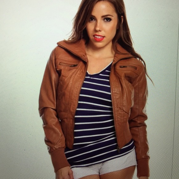 Brown leather jacket