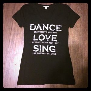 NWOT Stretchy Soft Black Scoop Neck Tee