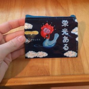 Pink and blue zippered pouch