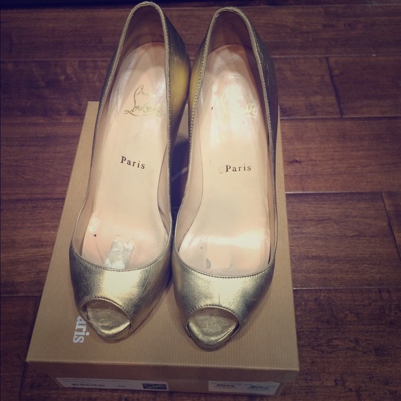Christian Louboutin light gold shoes