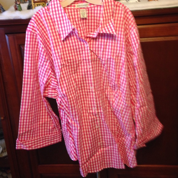Pink plaid blouse