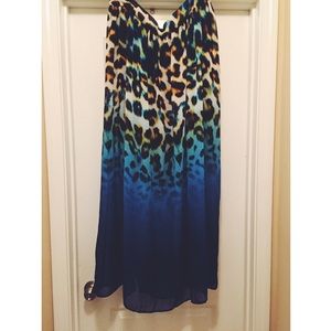 Ombre Print Maxi Skirt