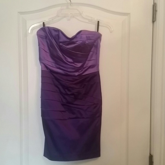 Babe purple bodycon colorblock dress