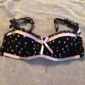 Polka Dot Ruffled Lace Balconette Bra 👙