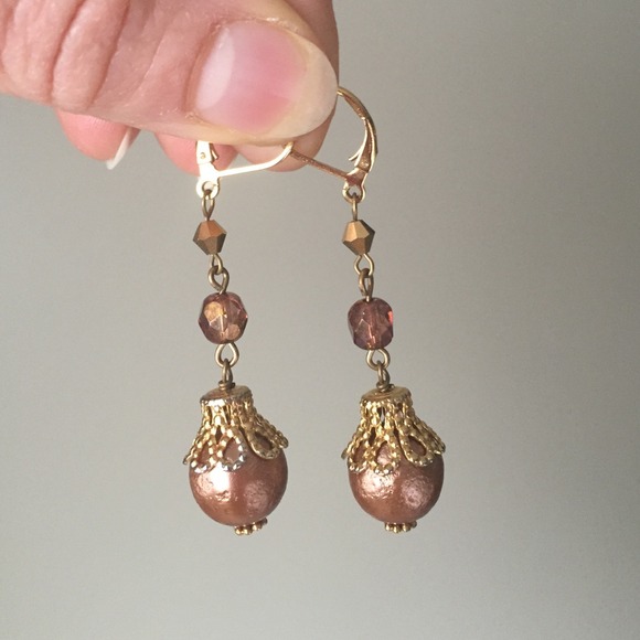 Bronze/Goldtone Drop Earrings