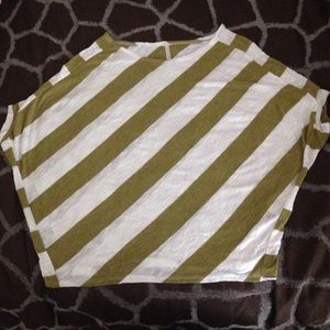 Olive & white colored blouse. Size- S