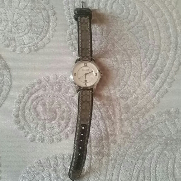 Coach brown leather watch