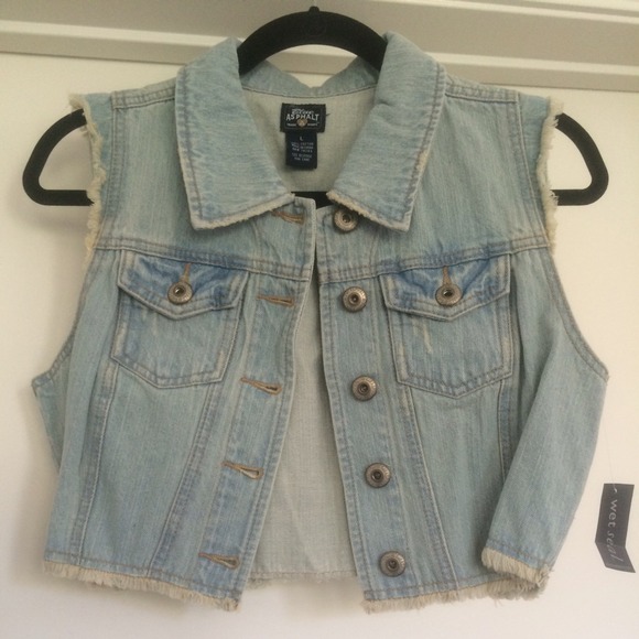 Cropped Denim Vest