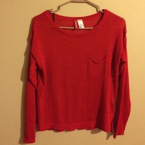 Red crop top shirt
