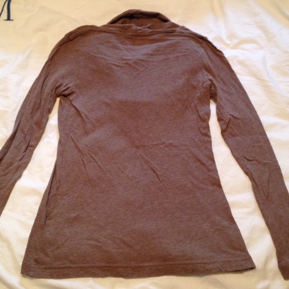 Lands End Canvas Brown Cowl Neck Tee XXS - Picture 3 of 3