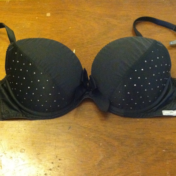 Aerie Grey studded bra with bow tie