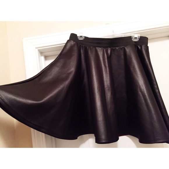 Pleather Swing Skirt
