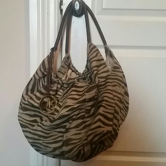 Michael Kors brown and gold shoulder bag