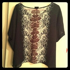 Black Snake Print Blouse