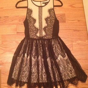Forever 21 Nude and Black Lace Dress