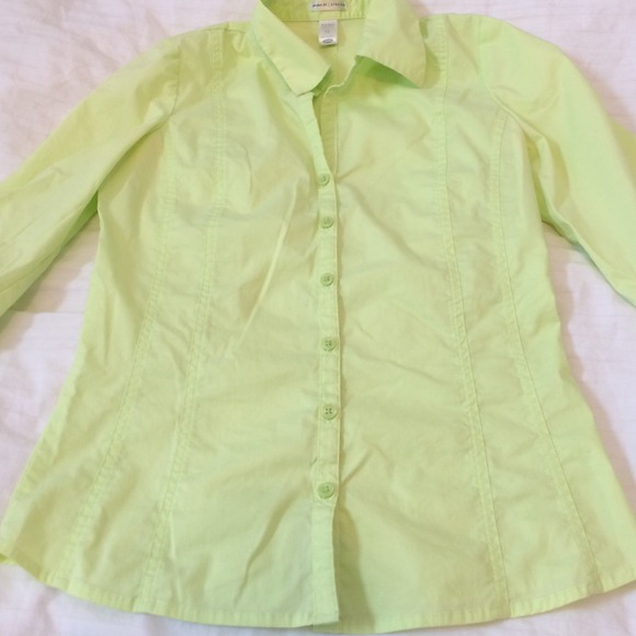 Lime green button up shirt - Picture 3 of 3