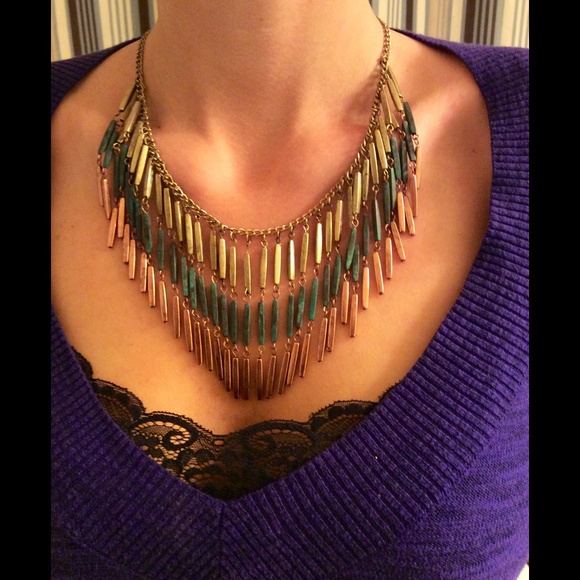 Maurice's Blue & Gold Statement necklace - Picture 2 of 2