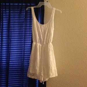 White crochet romper