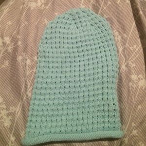 Light blue knitted beanie