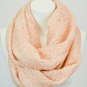 Apricot floral infinity scarf