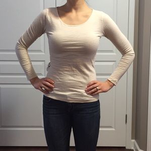 Cream Basic Longsleeve Shirt