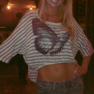 Butterfly stripped crop top