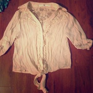 Tan button up top