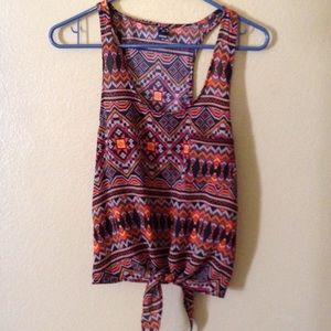 Tank top tribal orange and black