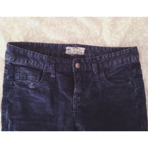 Free People Navy Blue Skinny Corduroy Pants - Picture 3 of 3