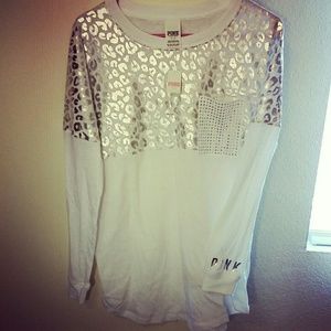 Oversized rare silver leopard varsity