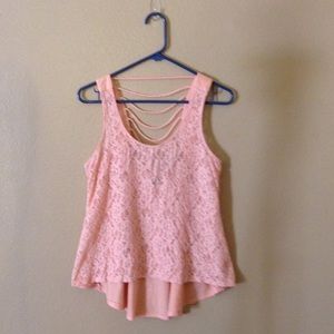 Pink lace top
