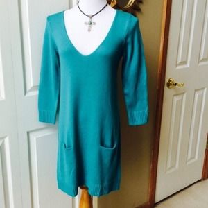 Turquoise Sweater Dress