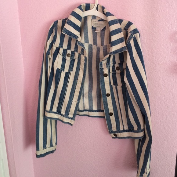 Striped Jean Jacket - Picture 1 of 2