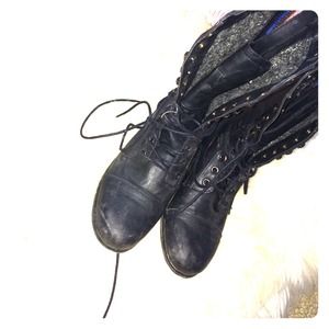 Steve Madden, madden girl black combat boots