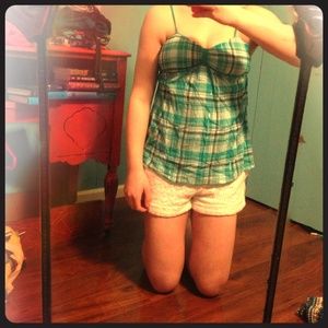 Blue, plaid tank top!