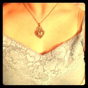 Pretty "M" heart necklace