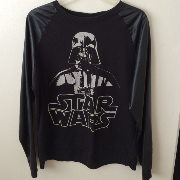 Leather sleeve Star Wars darth Vader sweater