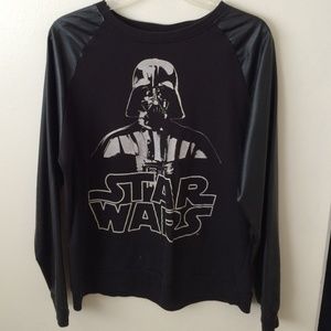 Leather sleeve Star Wars darth Vader sweater