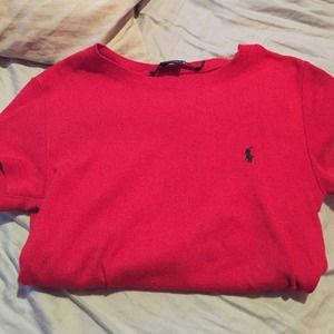 red polo shirt