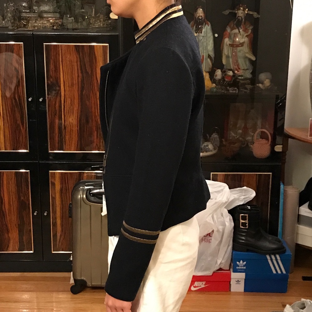 Worn 2x - Military Inspired Coat - Navy/Gold - Picture 4 of 5