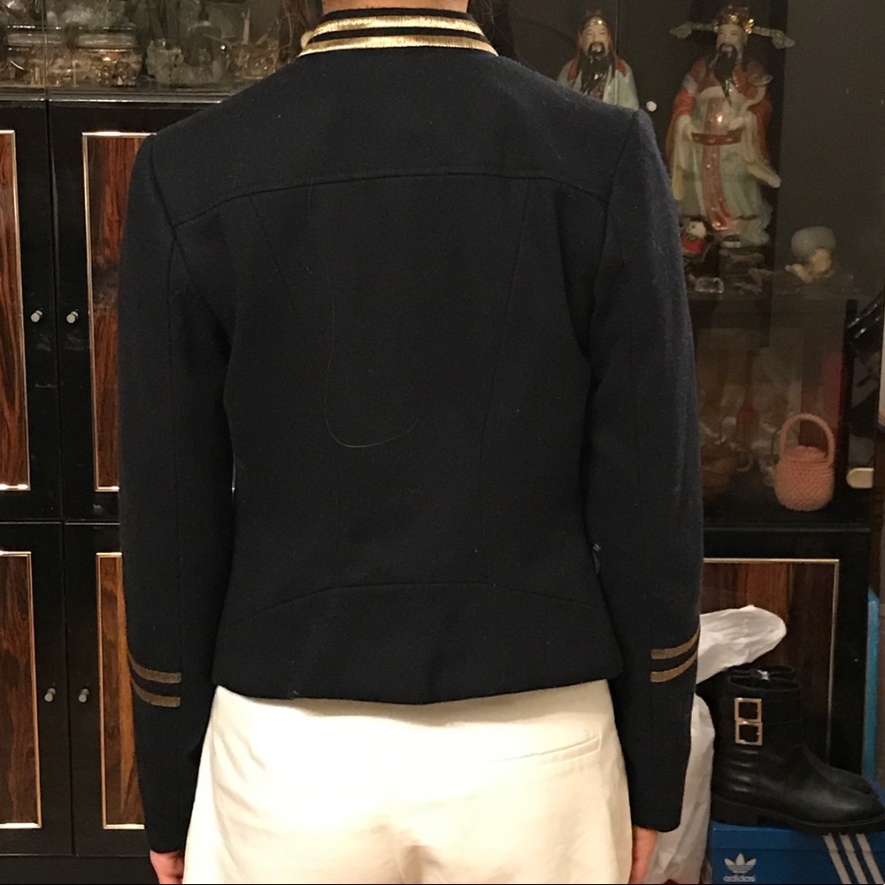 Worn 2x - Military Inspired Coat - Navy/Gold - Picture 5 of 5