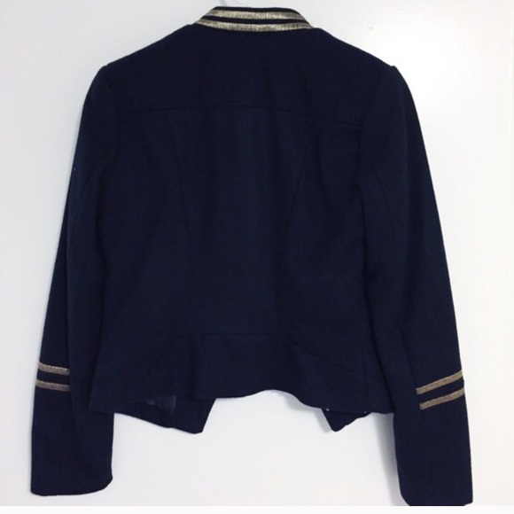 Worn 2x - Military Inspired Coat - Navy/Gold - Picture 2 of 5