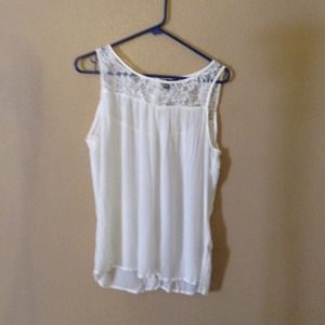 Lace white tank top