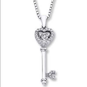 Diamond key necklace