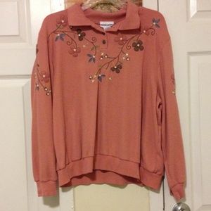 vintage collard shirt with flowers
