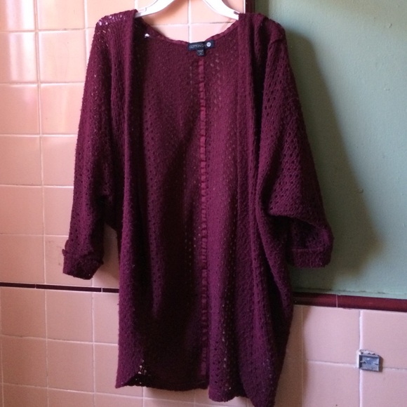 Long Burgundy Cotton on cardigan
