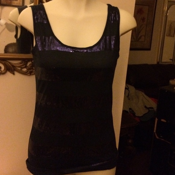 Ladies navy blue sequence blouse