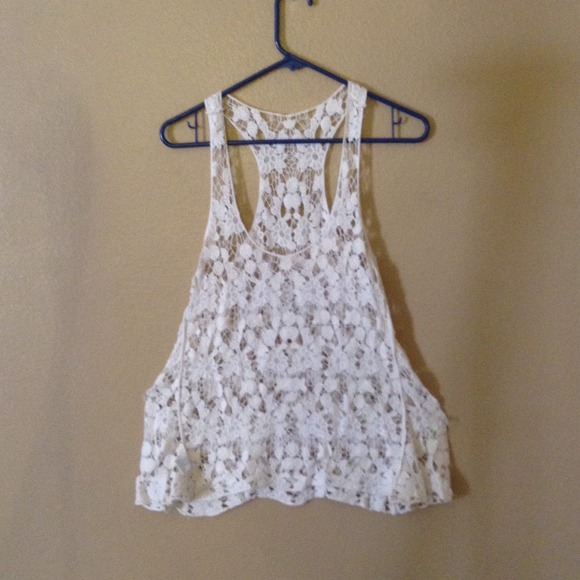 White lace shirt